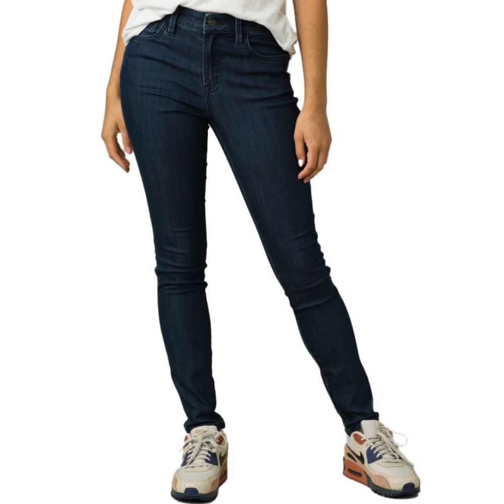 NWT Prana Oday Denim Solid Organic Cotton Performance Stretch Jeans 0 Tall
